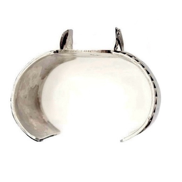 Signed - Thomas Singer, Navajo Crushed Turquoise & Coral Inlay Watch Cuff - Picture 5 of 11